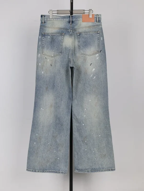 Acne Distressed Splatter Paint Denim Jeans