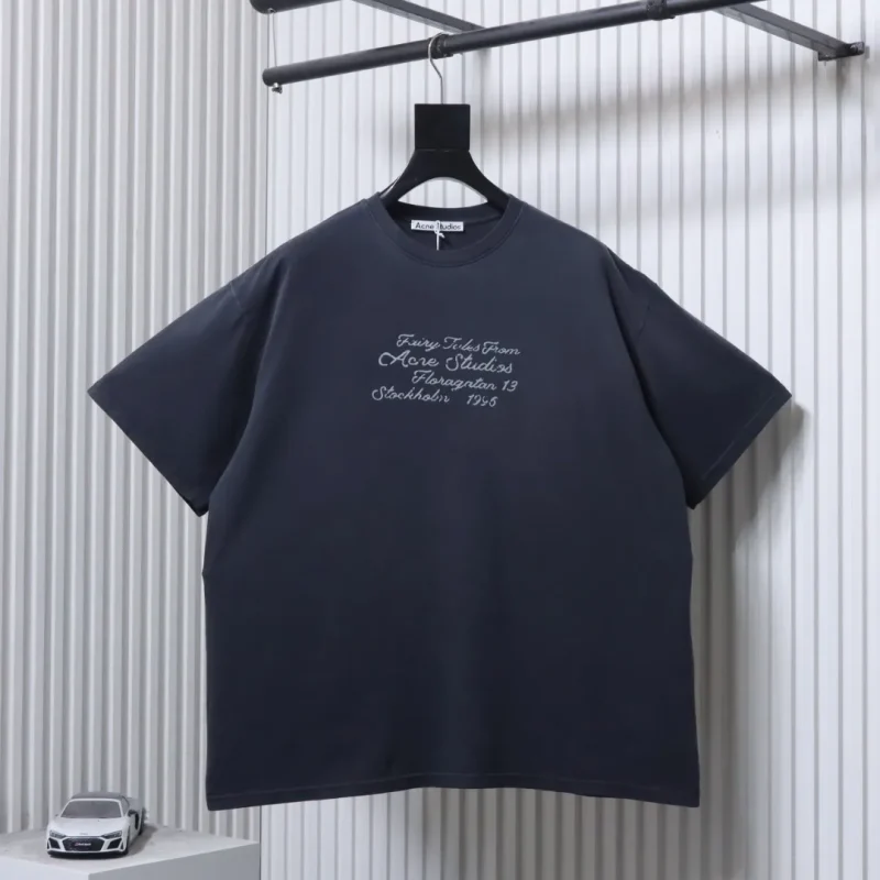 Acne Flocked Distressed T-Shirt