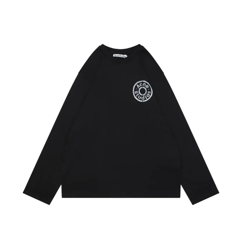Acne Mottled Circular Logo Long-Sleeved Shirt