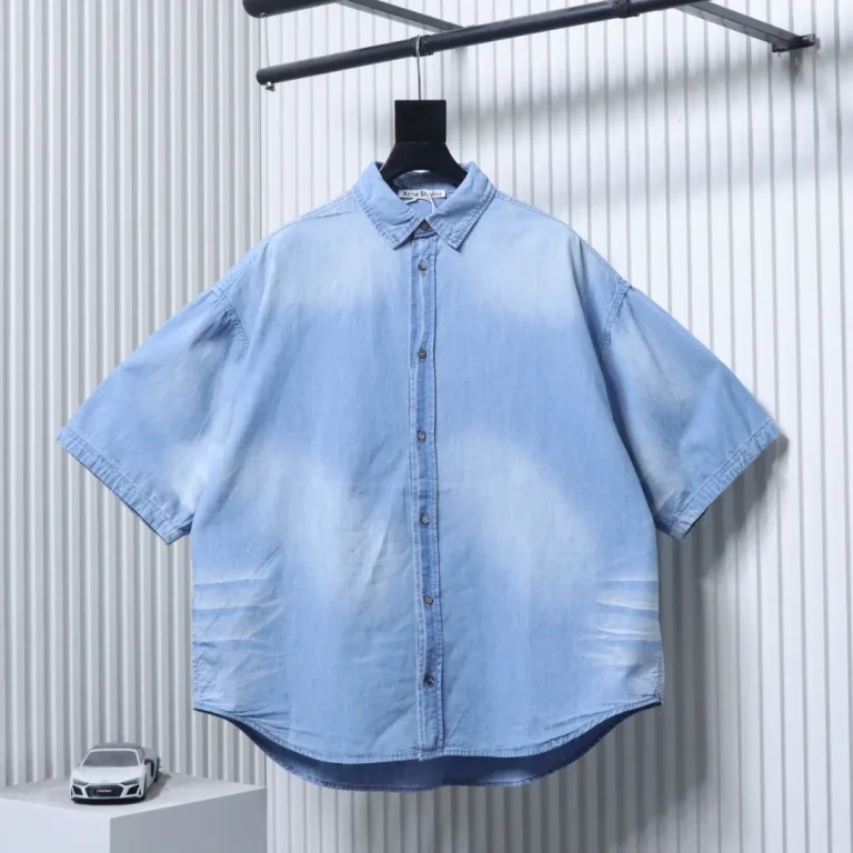 Acne1996 Logo Distressed Denim Shirt