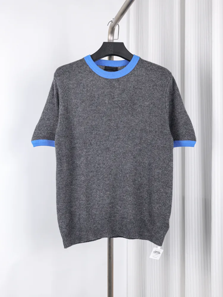 All-Wool Knit Short Sleeve T-Shirt Color Gray
