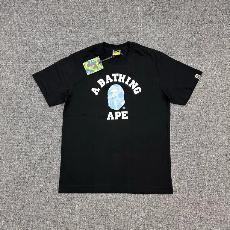 BAPE SS26 Colorful Classic Camouflage Small Head Print T-Shirt Color Black