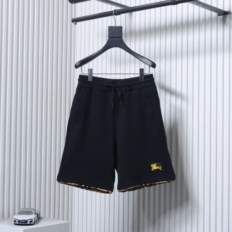 BBR Check Trim Equestrian Embroidery Cotton Shorts Color Black