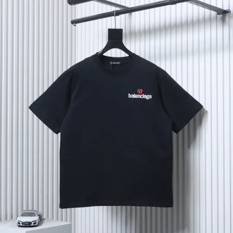 BLCG Back Logo Print Crew Neck Short Sleeve T-Shirt Color Black