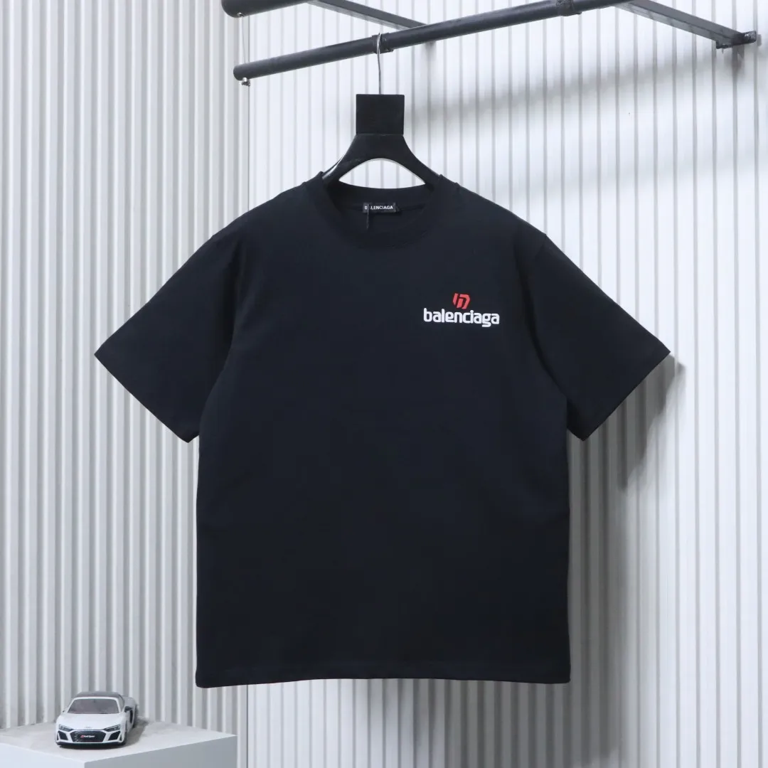 BLCG Back Logo Print Crew Neck Short Sleeve T-Shirt Color Black