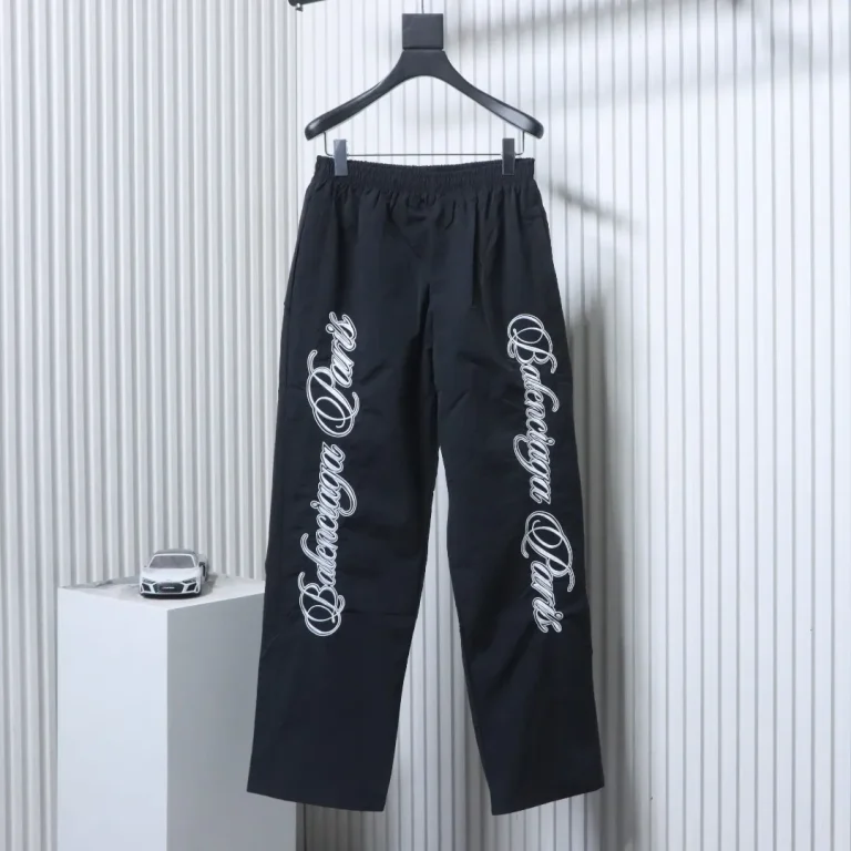 BLCG Cursive Signature Embroidered Tracksuit Pants Color Black