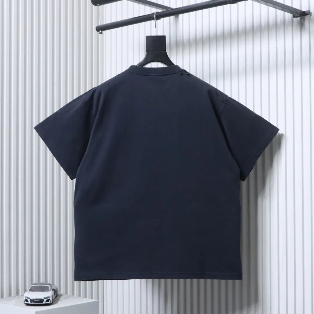 Back of BLCG Designer Glitter Print T-Shirt Color Dark Blue