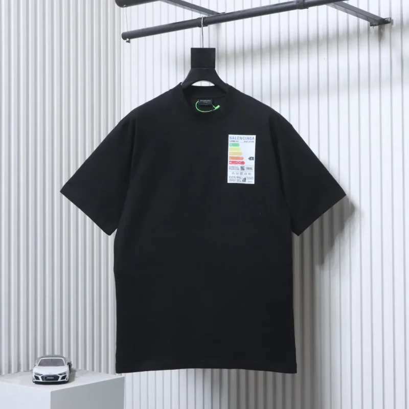 Energy Saving Label Black T-Shirt