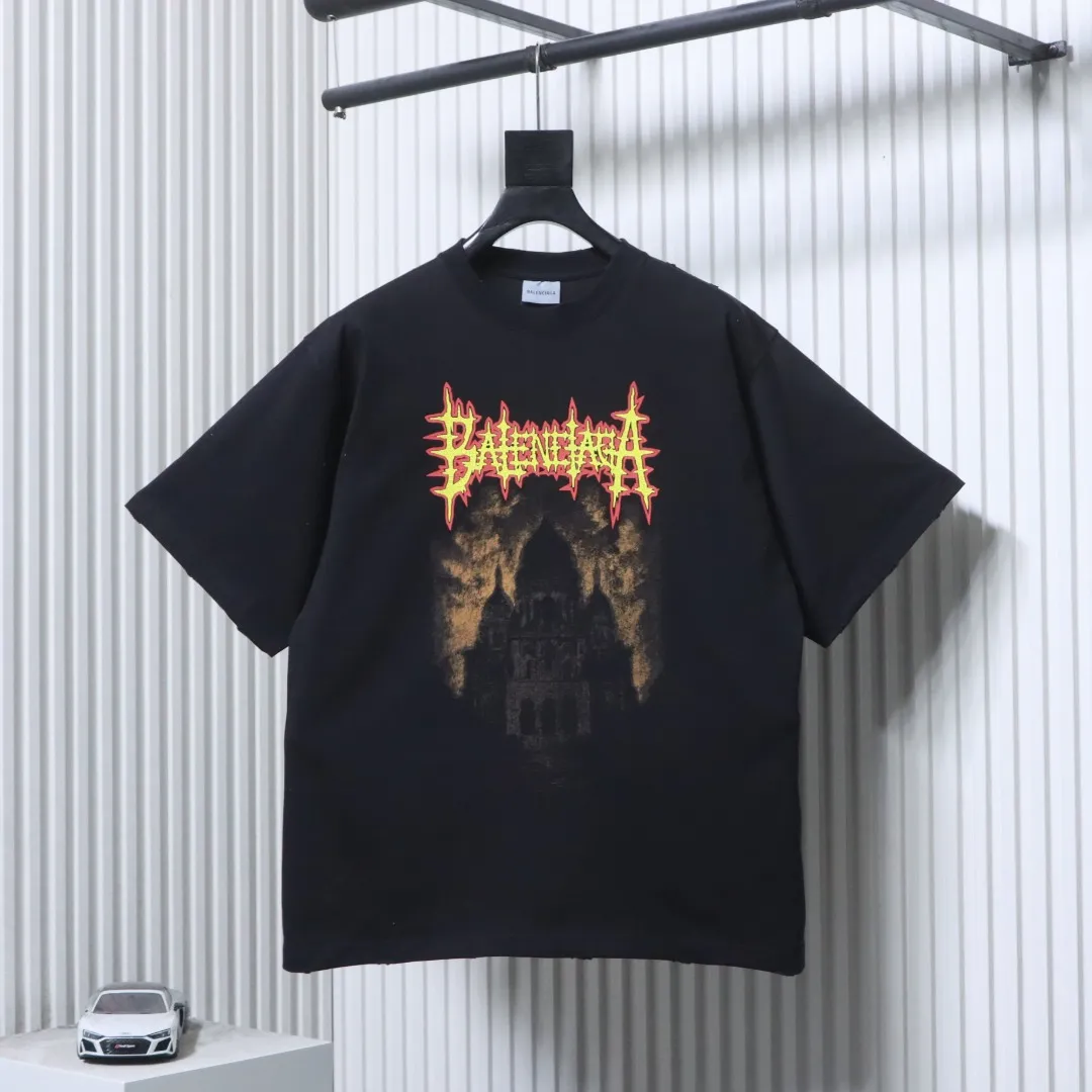 BLCG Gothic Castle Graphic Oversized T-Shirt Color Black