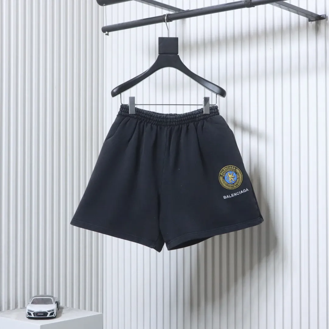 BLCG Lion Badge Embroidered Shorts