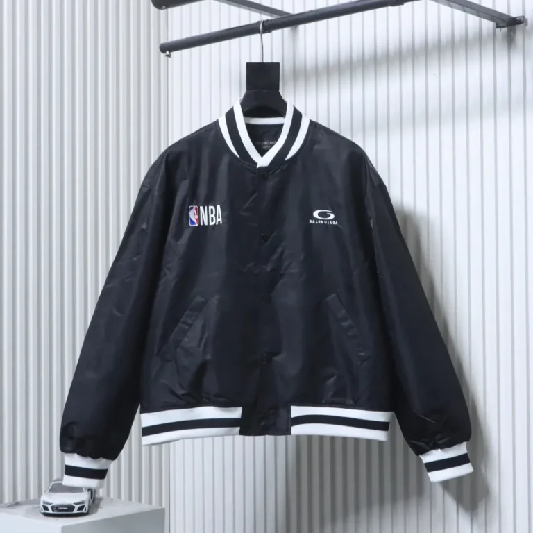 BLCG NBA Collaboration Embroidered Baseball Flight Jacket Color Black