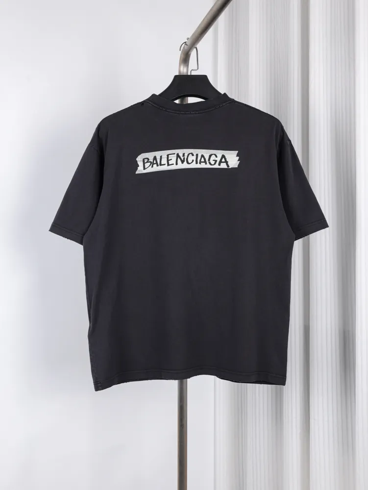 Back of BLCG Paris Ink Strip Vintage T-Shirt Color Black