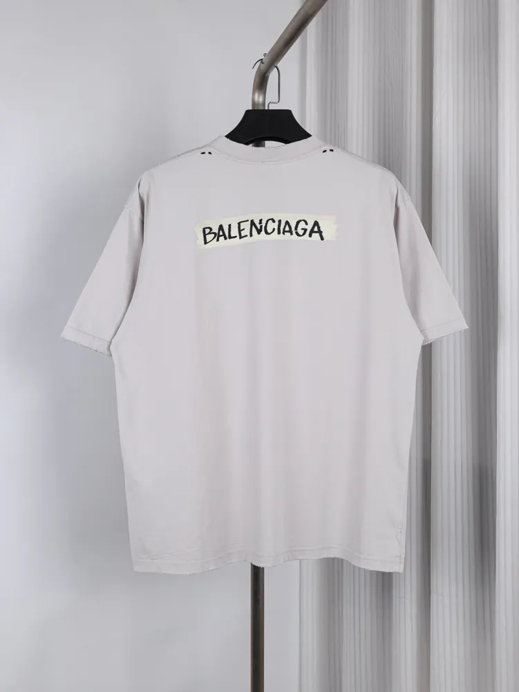 Back of BLCG Paris Ink Strip Vintage T-Shirt Color Gray