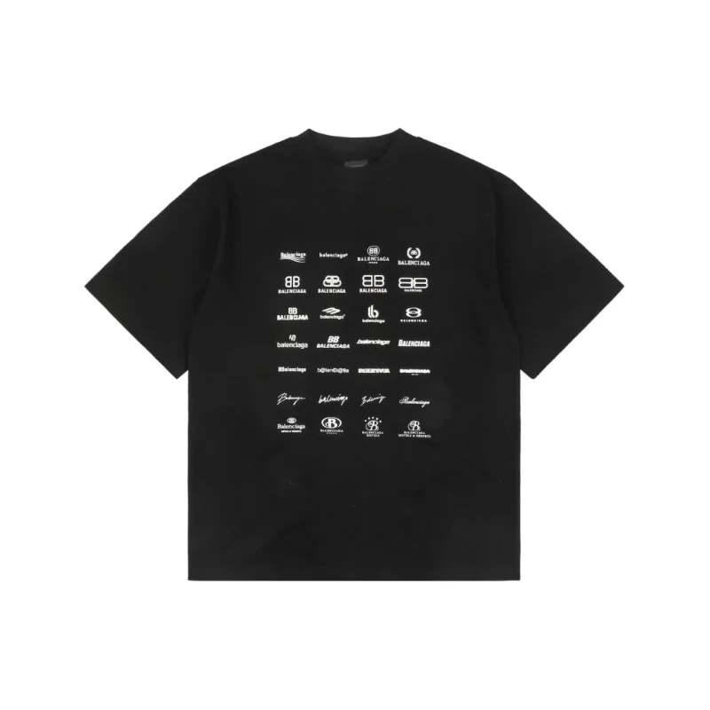 Paris Multi-logo Print T-Shirt