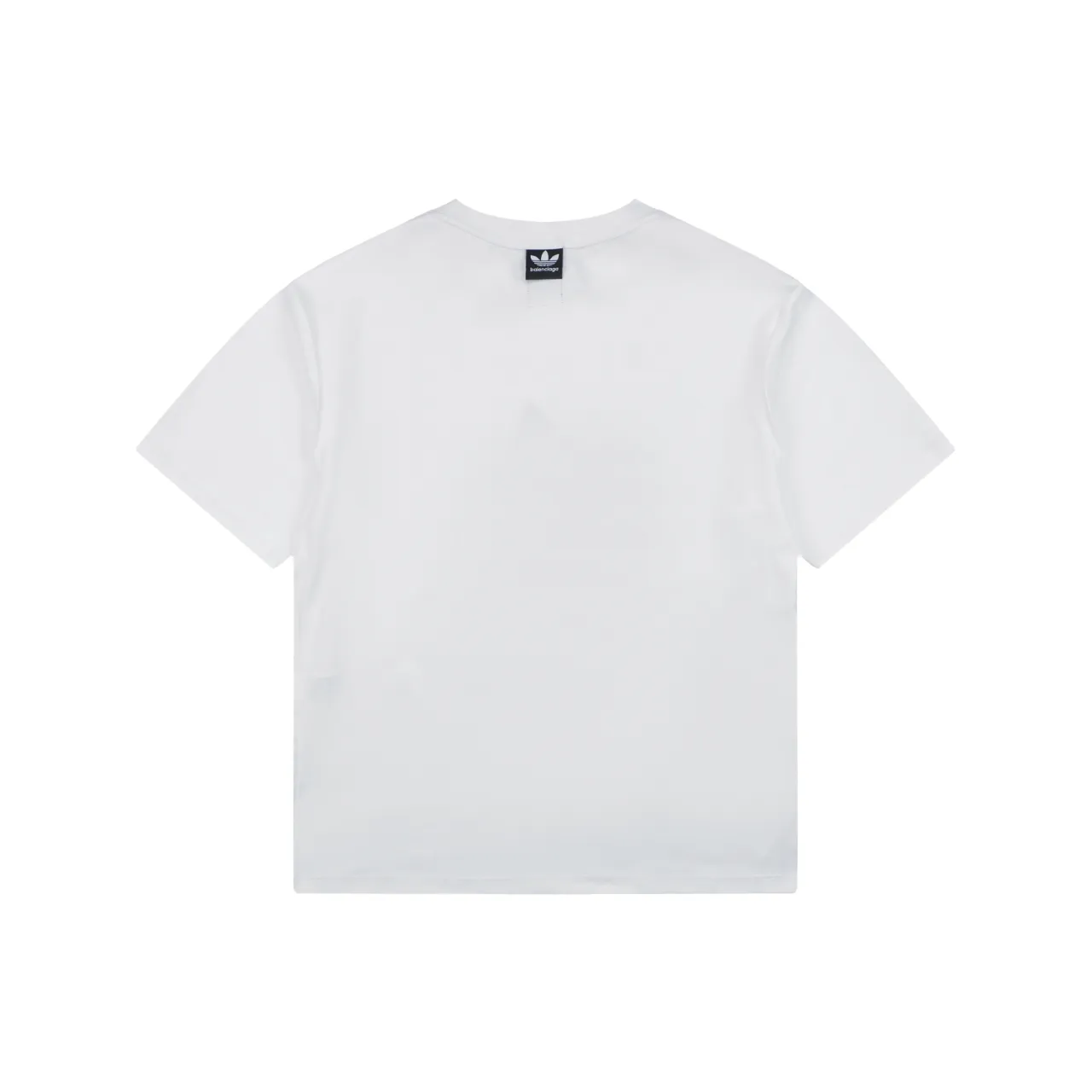Back of BLCG x Adidas Collaboration Reversible Three-Stripe Paris Logo T-Shirt Color White