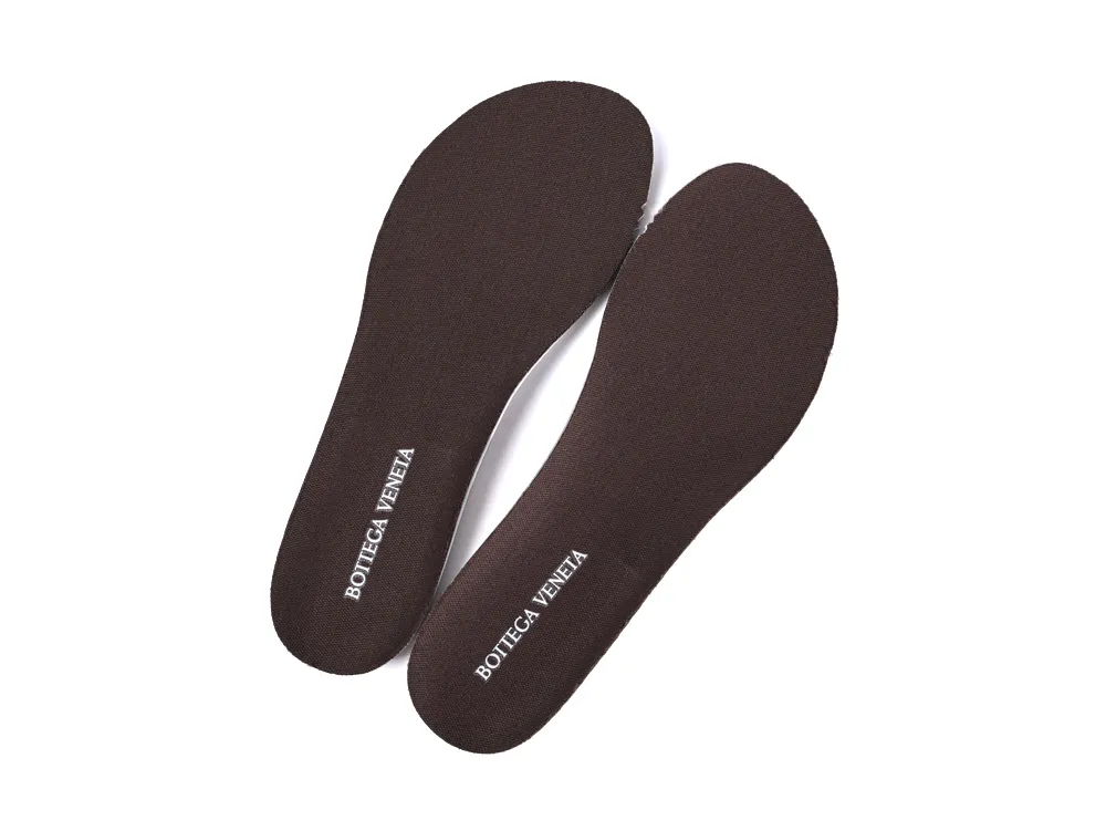 Pair of brown Bottega Veneta branded replacement insoles for Orbit Sneake
