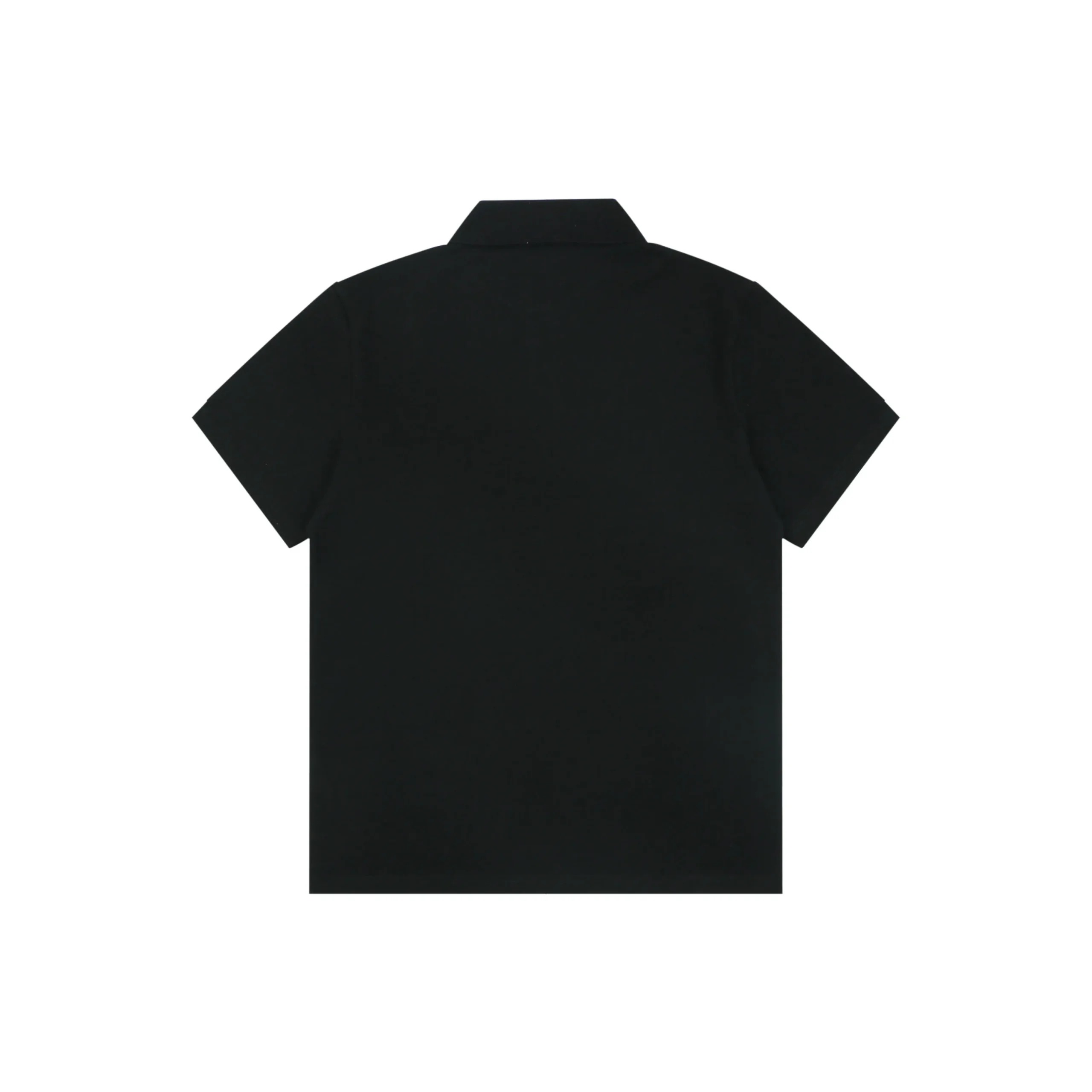 Back of Embroidered Floral Pattern Polo T-Shirt Color Black