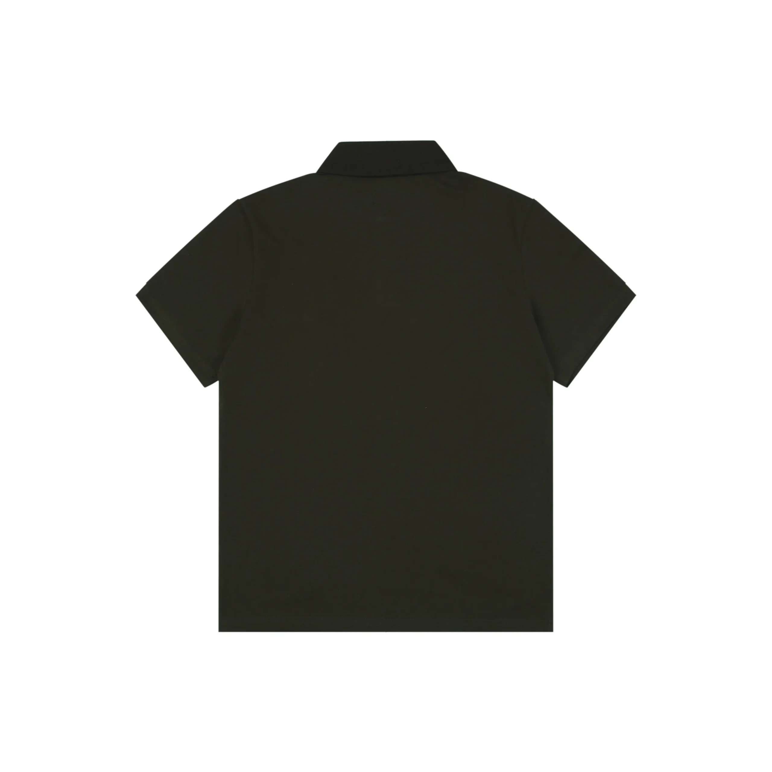 Back of Embroidered Floral Pattern Polo T-Shirt Color Dark Green