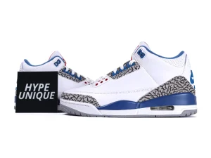 Jordan 3 Retro OG True Blue 2026 Pair Profile with Hypeunique Card