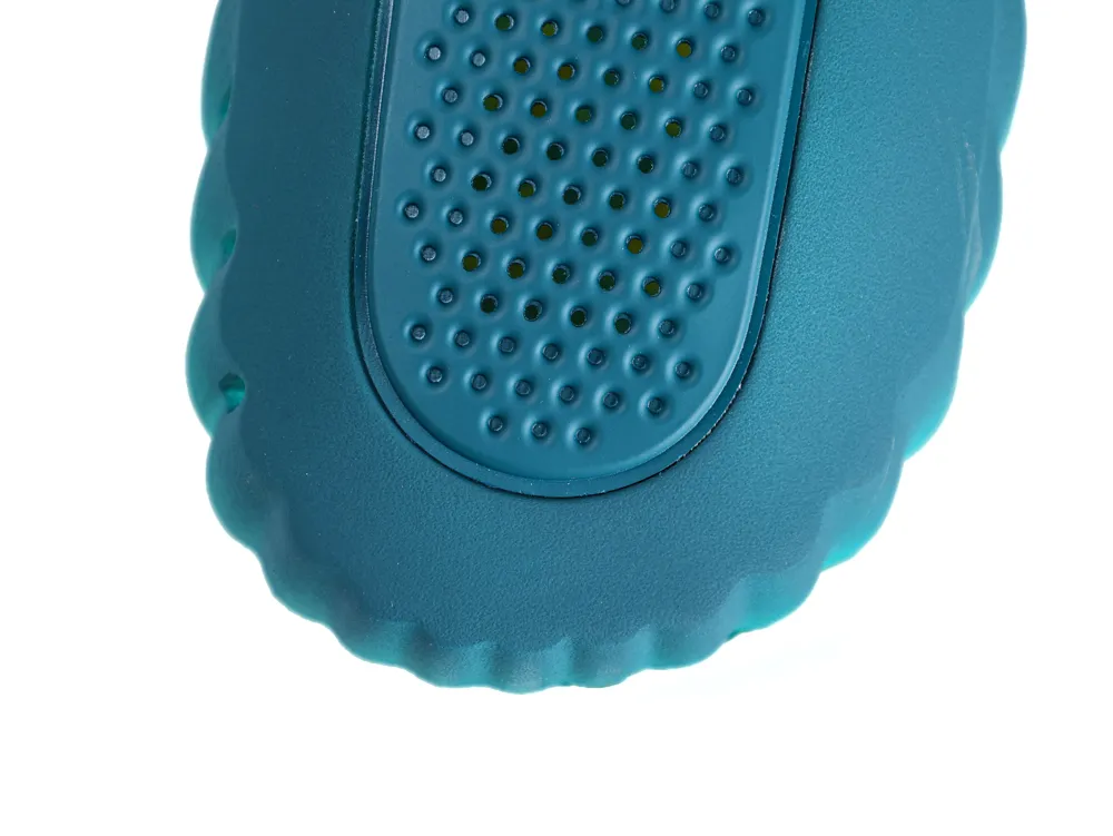 Top down view of Nike Mind 001 Geode Teal sneaker toe box and laces
