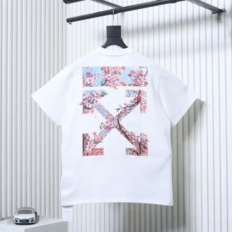 Off-White Cherry Blossom Embroidered T-Shirt