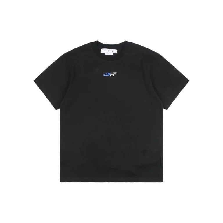 Off-White Exactly the Opposite Blue Arrow Embroidered T-Shirt