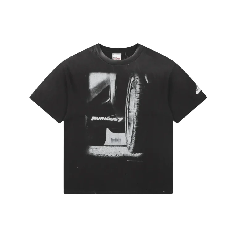 Saint Michael Fast & Furious 7 Movie Print T-Shirt Color Black
