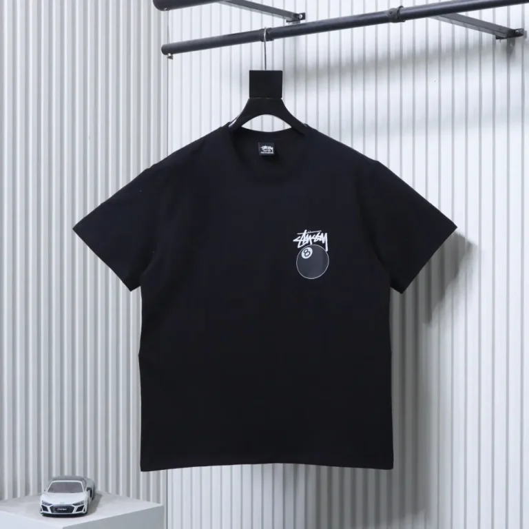 Stussy Black 8 Ball Print Short Sleeve T-Shirt Color Black