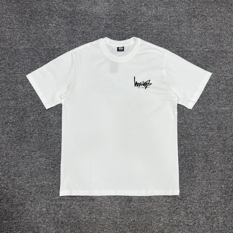 Stussy Reverse Logo Print T-Shirt Color White
