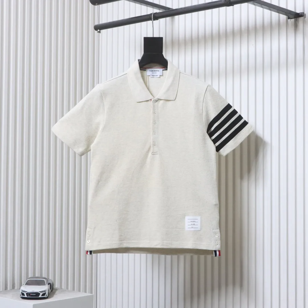 TB Classic Four-Stripe Polo T-Shirt Color White