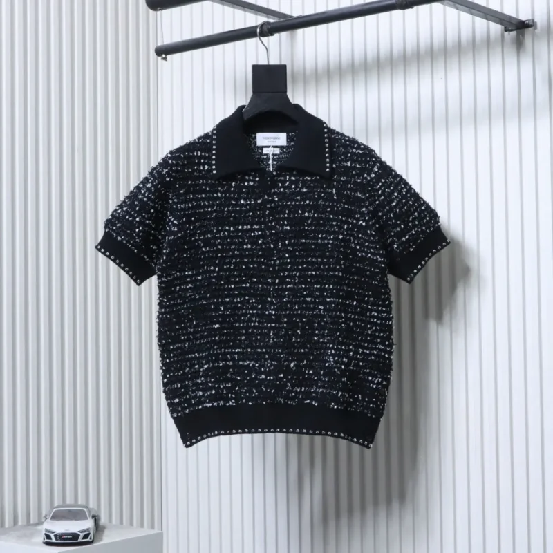 TB Tweed Jacquard Knit Polo  T-Shirt
