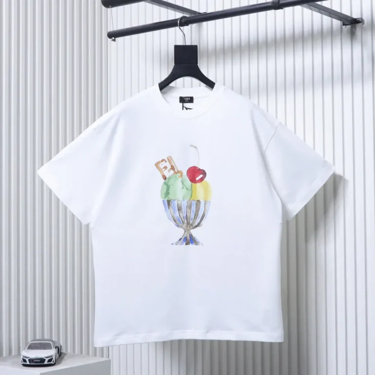 Watercolor Ice Cream Print T-Shirt