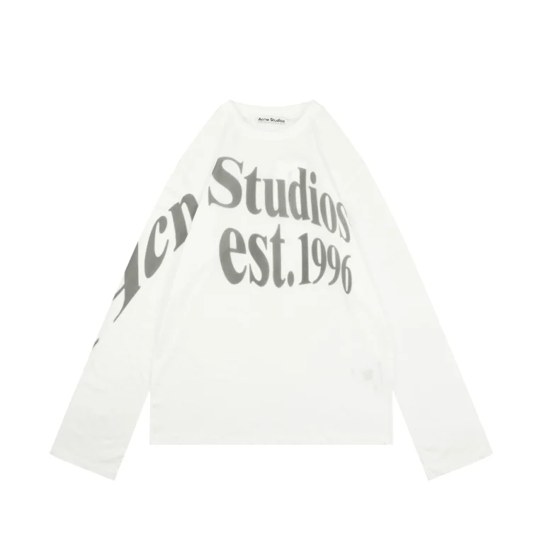 Acne Oversized Logo Print Long Sleeve Shirt