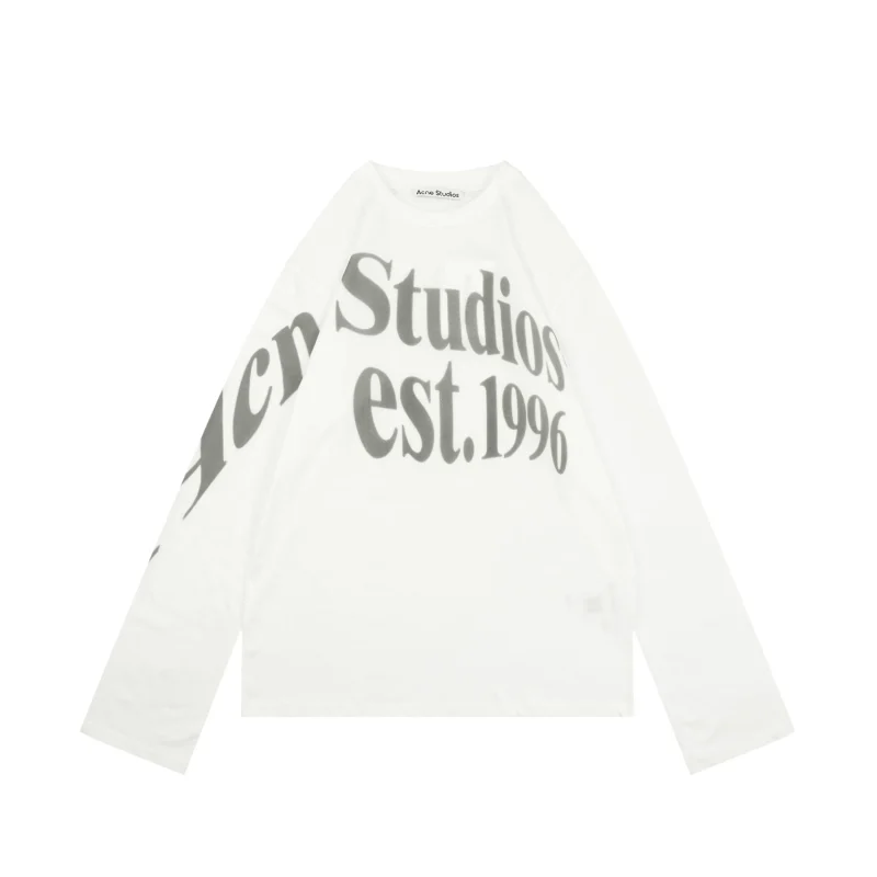 Acne Oversized Logo Print Long Sleeve Shirt