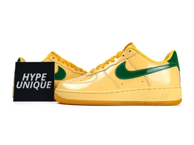 Air Force 1 Low Patent Leather "Topaz Gold Pine Green"