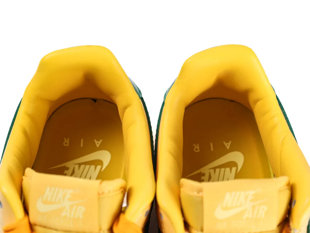 Air Force 1 Low Patent Leather Topaz Gold Pine Green Mouth Details