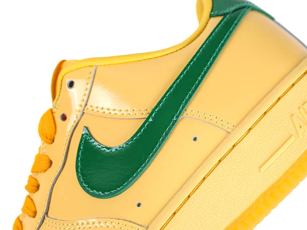 Air Force 1 Low Patent Leather Topaz Gold Pine Green Side View