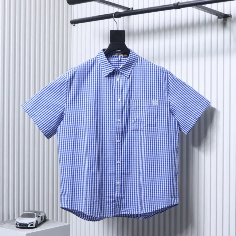 Anagram Logo Embroidered Check T-Shirt