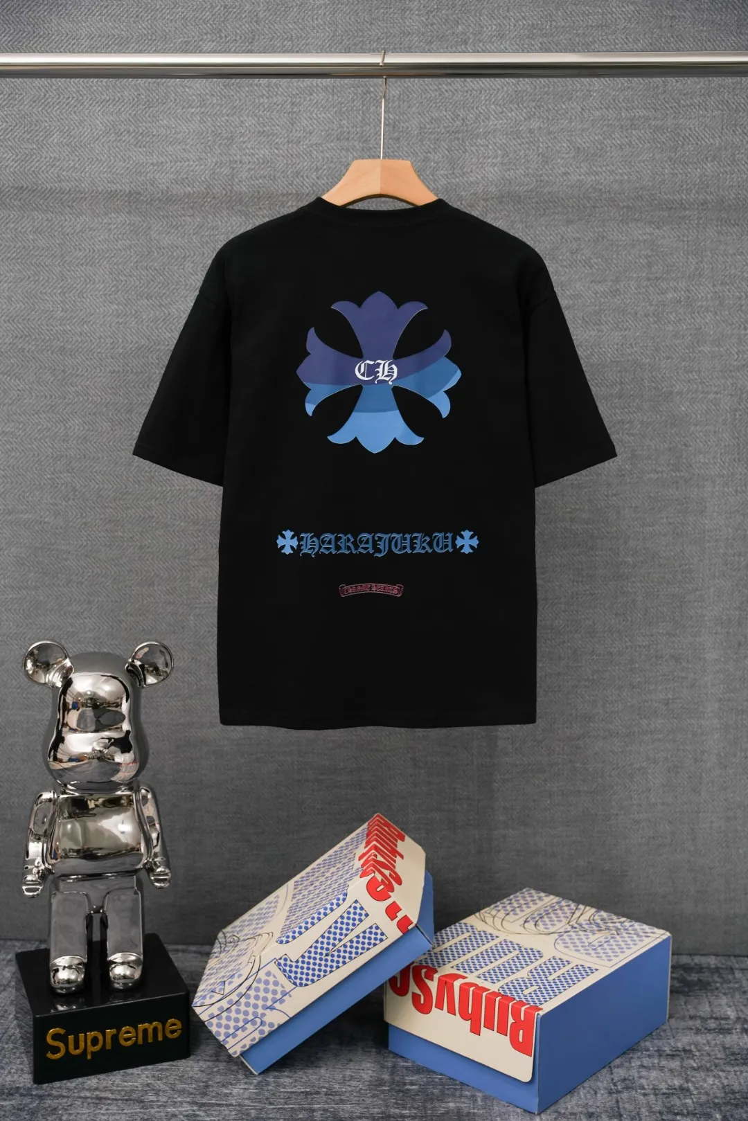 Back CH Blue Gradient Cross Logo Pocket T-Shirt