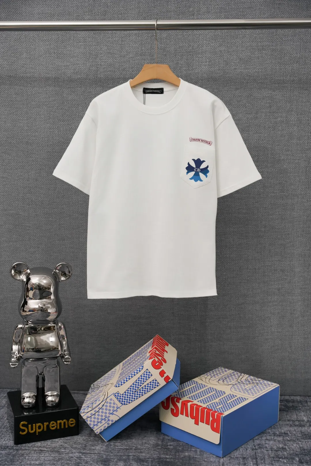 CH Blue Gradient Cross Logo Pocket T-Shirt