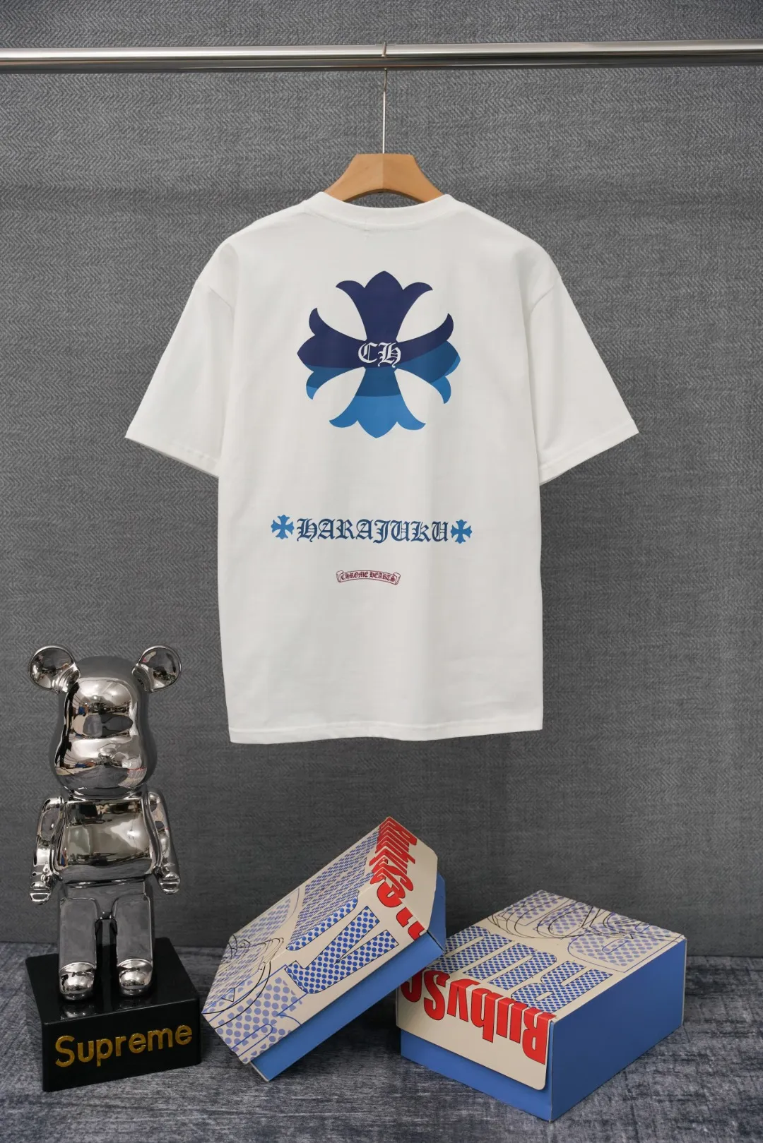 Back CH Blue Gradient Cross Logo Pocket T-Shirt