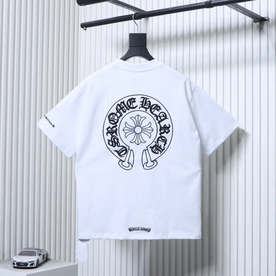 Back CH Scroll Cross Graphic Embroidered T-Shirt