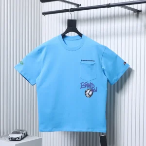 CH Sky Blue Graffiti Print Pocket T-Shirt