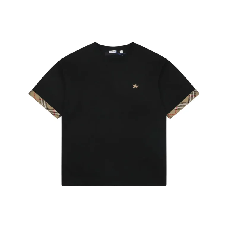 Check Trim Embroidered Knight T-Shirt