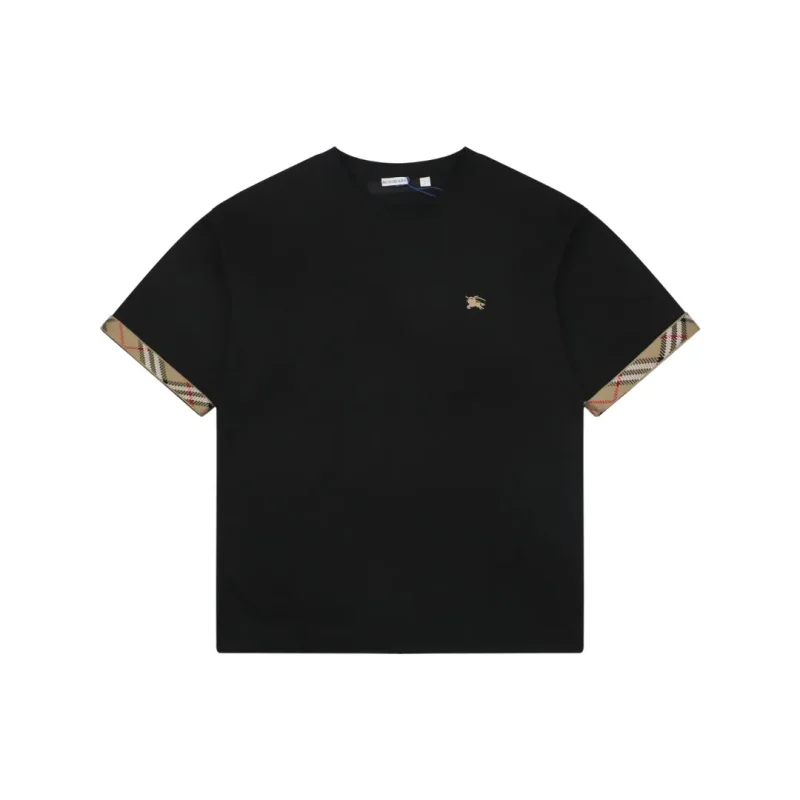 Check Trim Embroidered Knight T-Shirt