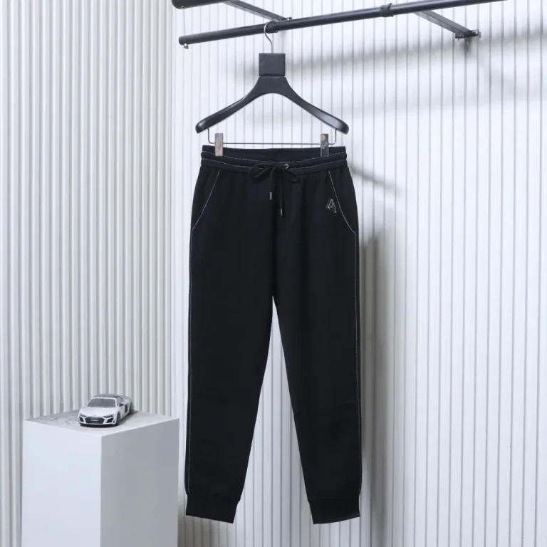 Contrast Stitch Drawstring Casual Trousers
