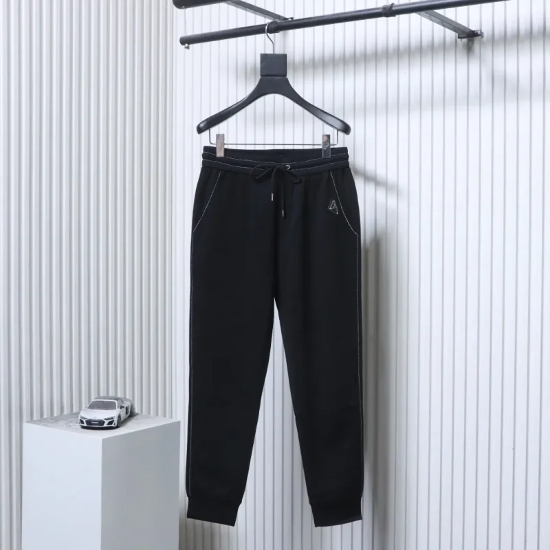 Contrast Stitch Drawstring Casual Trousers
