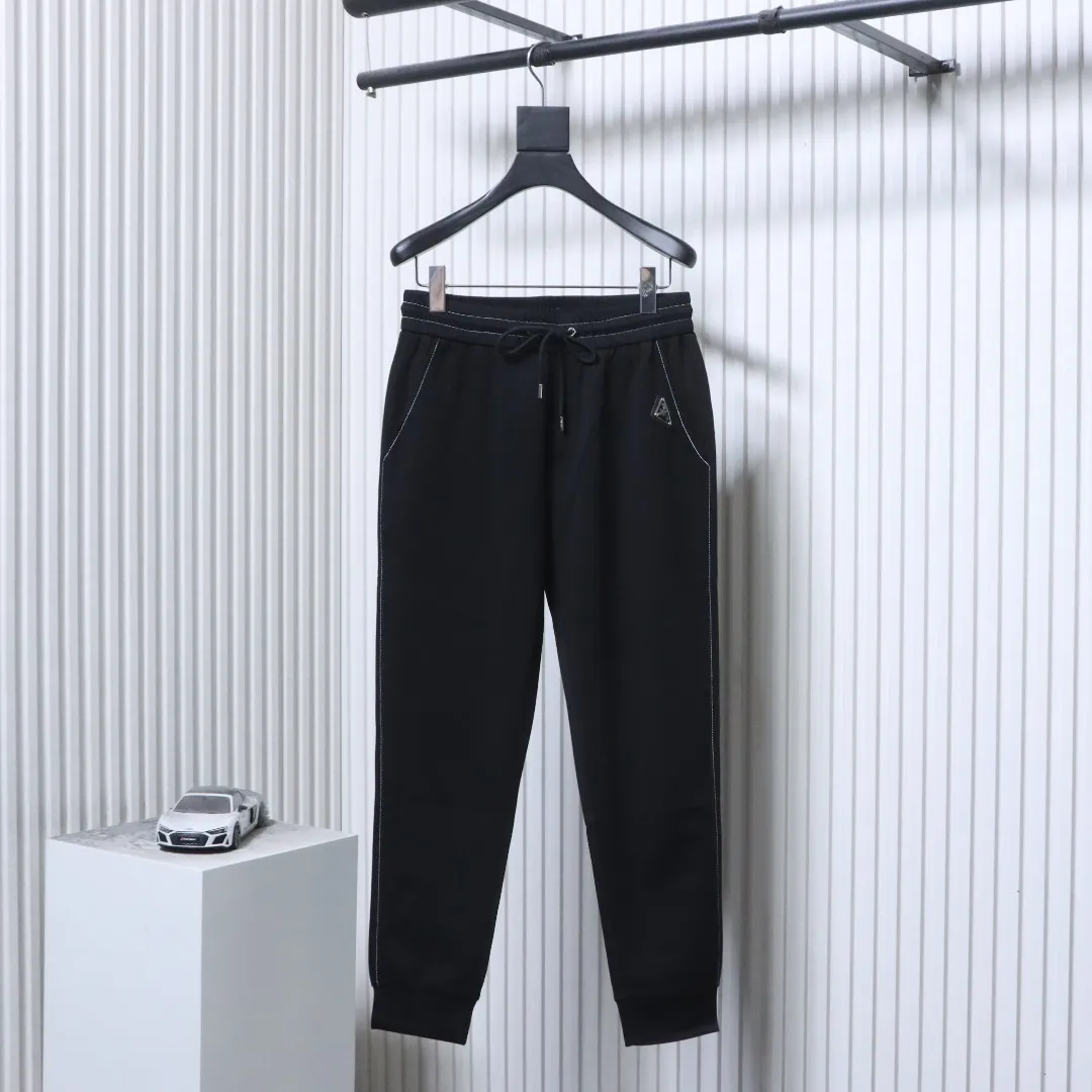 Contrast Stitch Drawstring Casual Trousers