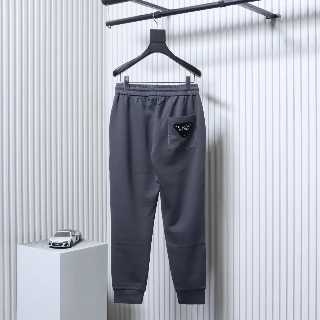 Back Contrast Stitch Drawstring Casual Trousers