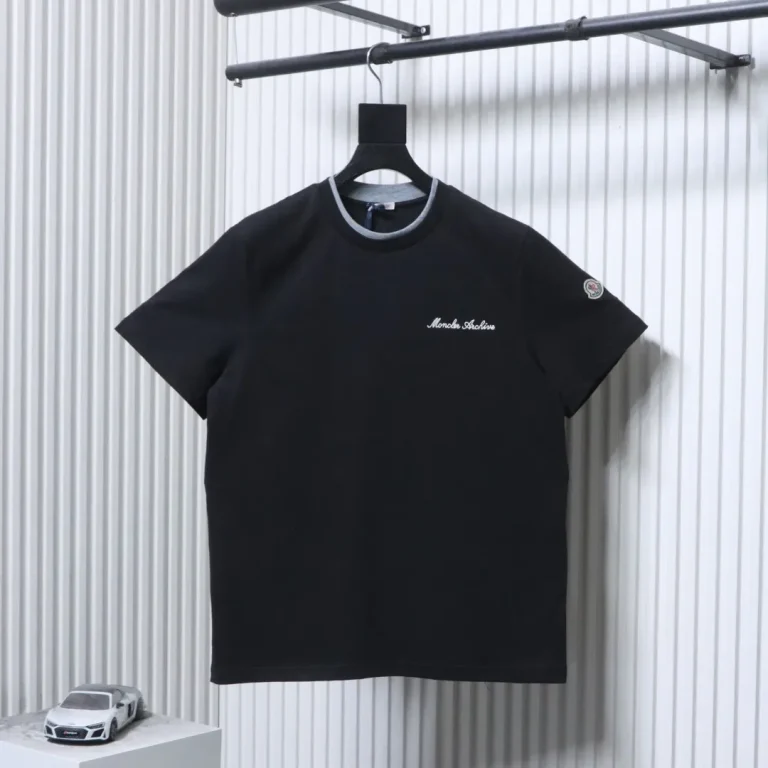 Double Collar Embroidered T-Shirt